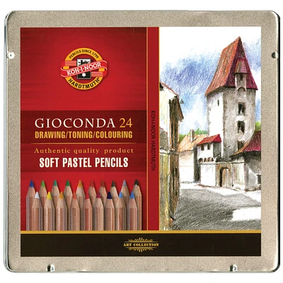 6 Packs: 24 ct. (144 total) Koh-I-Noor Gioconda Soft Pastel Pencil Tin