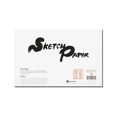 Yasutomo® Sketch Kozo Rice Paper Pad, 12" x 18"