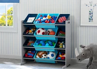 Kids Storage Organizer With 12 Plastic Bins