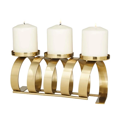 12" Gold Contemporary Candle Holder