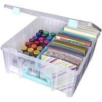 ArtBin® Aqua Super Satchel™ Double Deep Storage Bin with Dividers