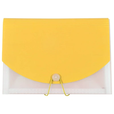 JAM Paper 9.5" x 13" Two-Tone Yellow Plastic Accordion Folder