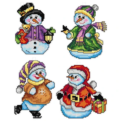 Crafting Spark Snowmen Plastic Canvas Counted Cross Stitch Kit