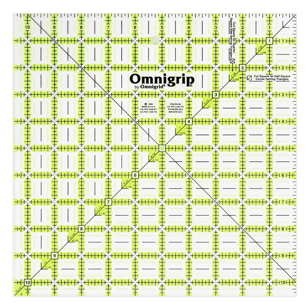 Omnigrid® Non Slip Quilter's Ruler, 10.5" x 10.5"