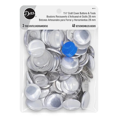 Dritz® Silver Craft Cover Buttons & Tools, 48 Sets