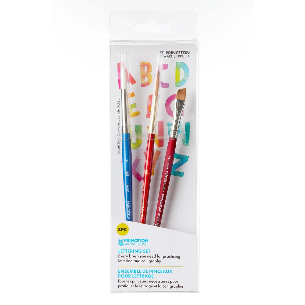 12 Pack: Princeton™ Lettering 3 Piece Brush Set