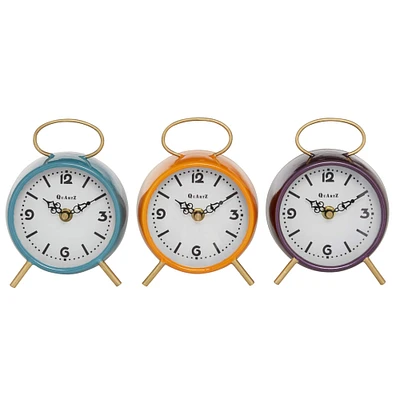 6" Multicolored Wood Modern Clock Set