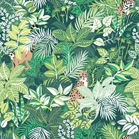 NuWallpaper PrintFresh Sage Tropical Oasis Peel & Stick Wallpaper