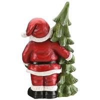 17" Lighted Santa with Christmas Tree Figurine