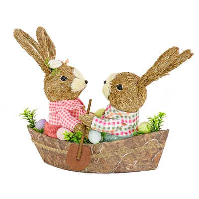 15" Easter Bunnies in a Boat