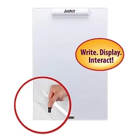 Justick™ by Smead® 16" x 24" Frameless Mini Dry-Erase Board with Clear Overlay, White