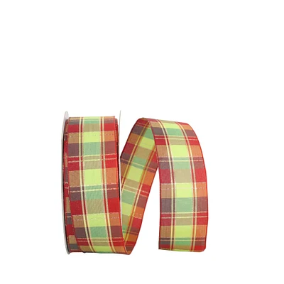 The Ribbon Roll Wired Cheerful Plaid Ribbon