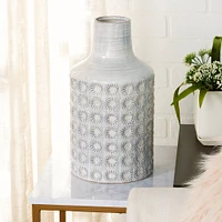 CosmoLiving by Cosmopolitan 14" Gray Porcelain Coastal Style Vase