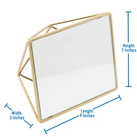 Home Details Gold Geometric Design Vanity Mirror