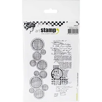 Carabelle Studio® Circles & Text A6 Cling Stamp Set