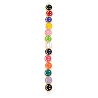 Multicolor & Gold Smiley Face Disc Beads, 9.5mm by Bead Landing™