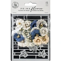 Prima® Georgia Blues Mulberry Paper Flowers with Stencil