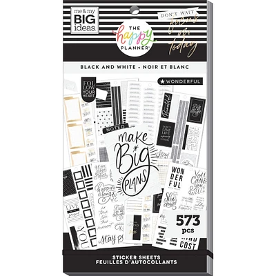 The Happy Planner® Black & White Value Pack Stickers