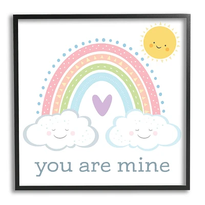 Stupell Industries You Are Mine Expression Smiling Cloud Sun Rainbow in Frame Wall Art