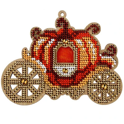 Wonderland Crafts Pumpkin Carriage Bead Embroidery on Wood Kit