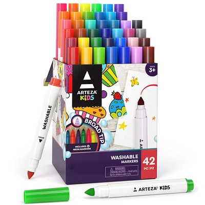 Arteza® Kids Washable Markers, Broad Tip, 42 ct