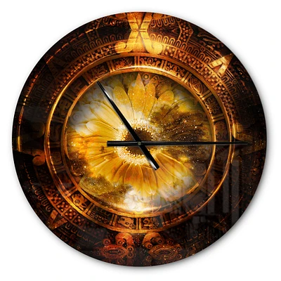 Designart Ancient Mayan Calendar Collage Wall Clock