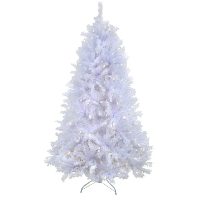 9ft. Pre-Lit White Artificial Christmas Tree, Warm White LED Lights