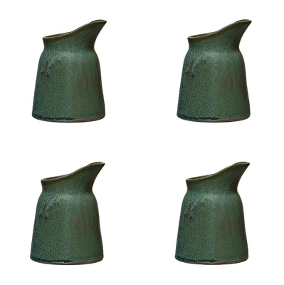 Matte Green Stoneware Creamer Set, 4ct.