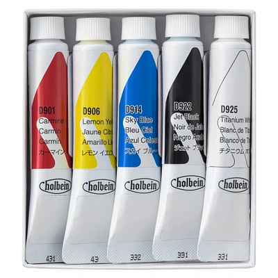 12 Packs: 5 ct. (60 total) Holbein Artist Acrylic Gouache Basic Introductory Paints