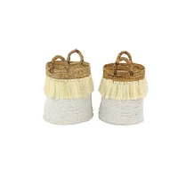 CosmoLiving by Cosmopolitan White Sea Grass Eclectic Storage Basket Set