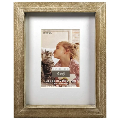 Rustic 4" x 6" Wooden Frame with Mat, Expressions™ by Studio Décor®