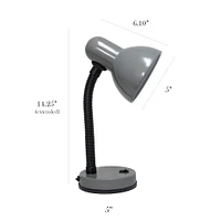 Simple Designs 14.5" Basic Metal Desk Lamp with Flexible Hose Neck