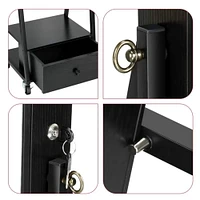 NEX™ 5ft. Black Jewelry Armoire on Casters with Chest Drawer