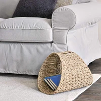 Household Essentials 15" Oval Seagrass Magazine Rack