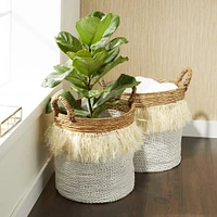 CosmoLiving by Cosmopolitan White Sea Grass Eclectic Storage Basket Set