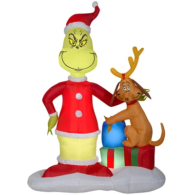 6ft. Airblown® Inflatable Grinch & Max with Presents