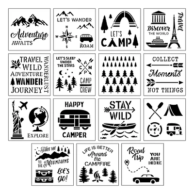 6 Pack: Camping & Travel Stencils by Craft Smart®, 12" x 12"