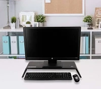 Mind Reader Black Adjustable Monitor Stand with UV Light Box