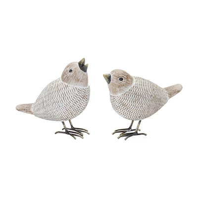 Wicker Standing Bird Figurines Set