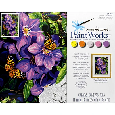 Dimensions® PaintWorks™ Clematis & Butterflies Paint-by-Number Kit
