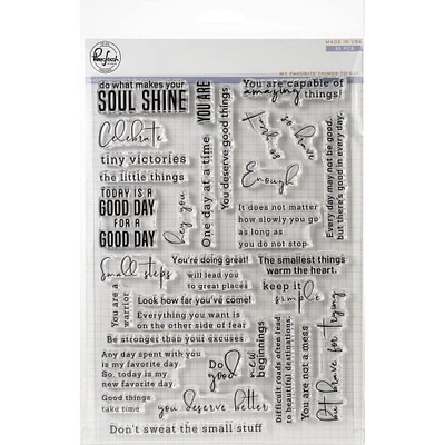 Pinkfresh Studio My Favorite Things To Say Clear Stamp Set