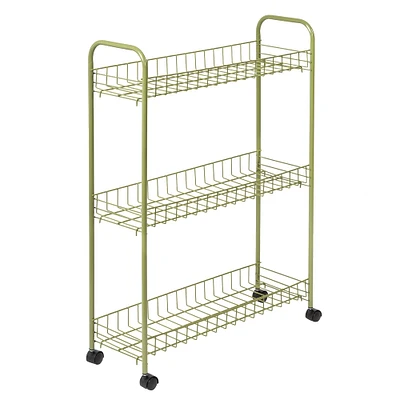 Honey Can Do Olive 3-Tier Rolling Cart