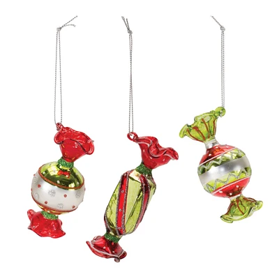 12ct. Glass Wrapped Candy Ornaments