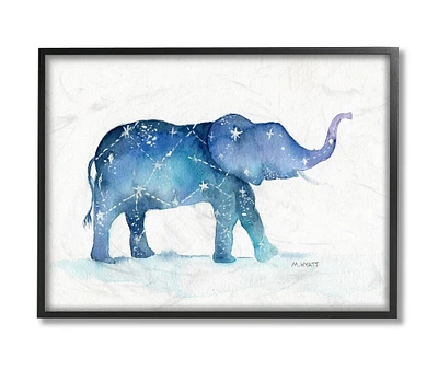 Stupell Industries Elephant March with Abstract Night Sky Wall Art in Frame