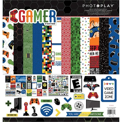 Photoplay Paper Gamer Collection Pack, 12" x 12"