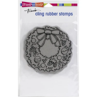 Stampendous® Pinecone Wreath Cling Stamp