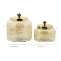 Gold Glass Glam Decorative Jar Set