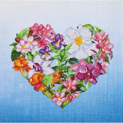 Diamond Dotz® Intermediate Flower Heart with Frame Diamond Painting Kit