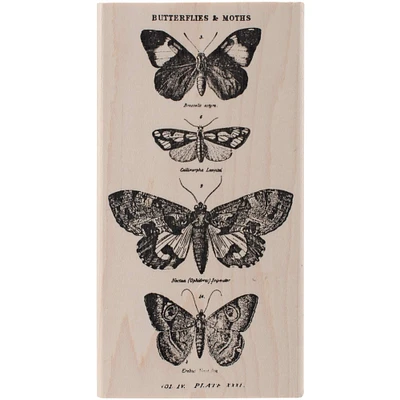 Stampers Anonymous Tim Holtz® Butterflies & Moths No.1 Mounted Red Rubber Stamp