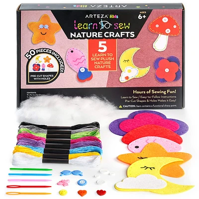 Arteza® Kids Learn to Sew Nature Crafts Kit